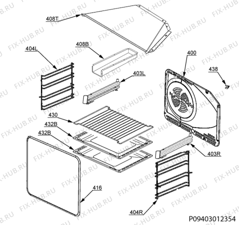 Взрыв-схема плиты (духовки) Aeg 47745IQ-WN - Схема узла Oven