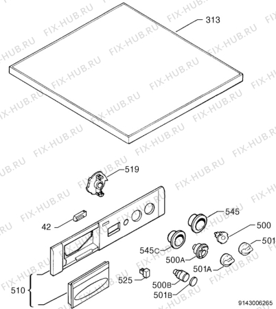 Взрыв-схема стиральной машины Zanussi F802V - Схема узла Command panel 037