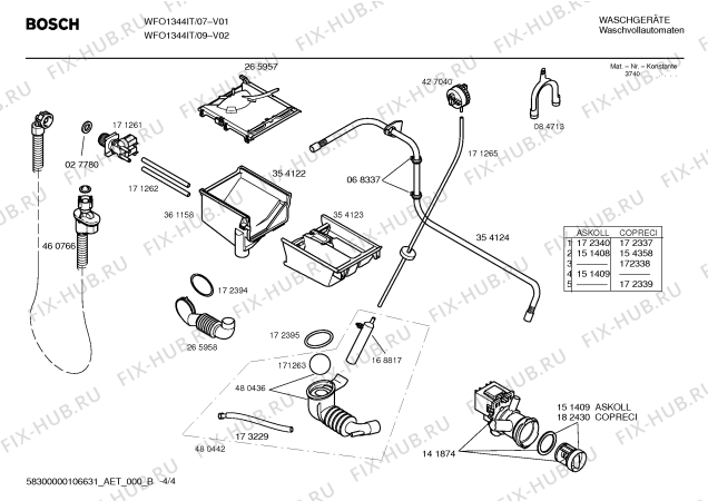 Взрыв-схема стиральной машины Bosch WFO1344IT Maxx WFO1344 - Схема узла 04