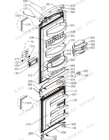 Взрыв-схема холодильника Gorenje NRK67358W (174414, HZOKF3567PBF) - Схема узла 02