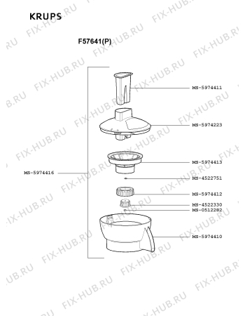 Схема №1 F57541(B) с изображением Крышечка для блендера (миксера) Krups MS-5974292