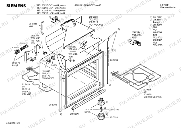Схема №2 HB12021EU с изображением Инструкция по эксплуатации для плиты (духовки) Siemens 00519469