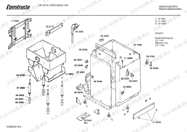 Взрыв-схема стиральной машины Constructa CR53130 CR5313 - Схема узла 03