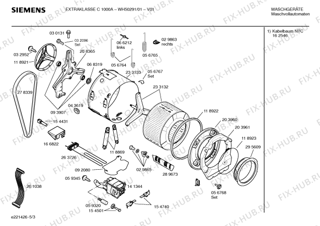 Схема №3 WH50291, EXTRAKLASSE C1000A с изображением Ручка для стиральной машины Siemens 00266184