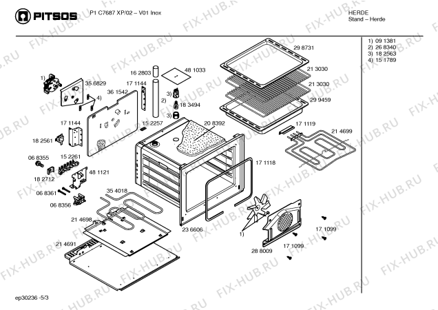 Схема №3 P1C7687XP с изображением Планка для духового шкафа Bosch 00217073