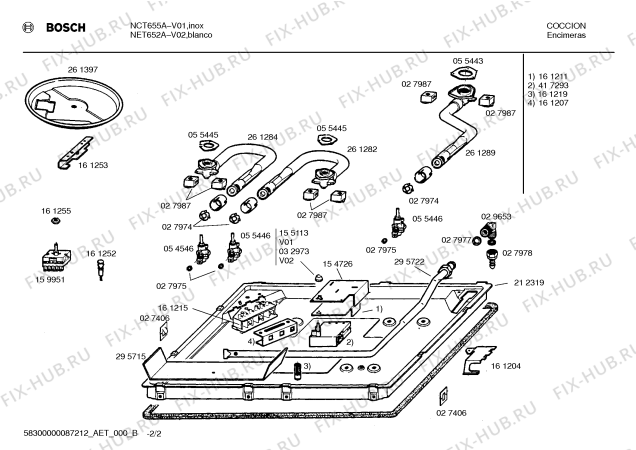 Схема №1 NCT655A с изображением Панель для плиты (духовки) Bosch 00295724