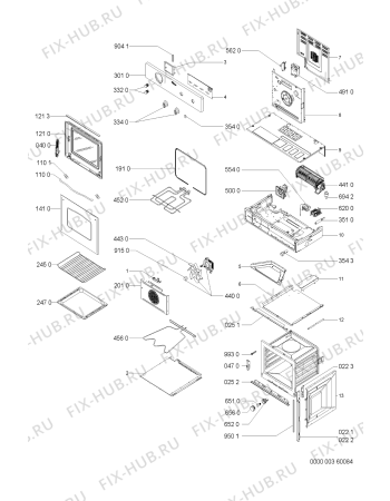 Схема №1 AKP604/JA/01 с изображением Обшивка для электропечи Whirlpool 481945358898