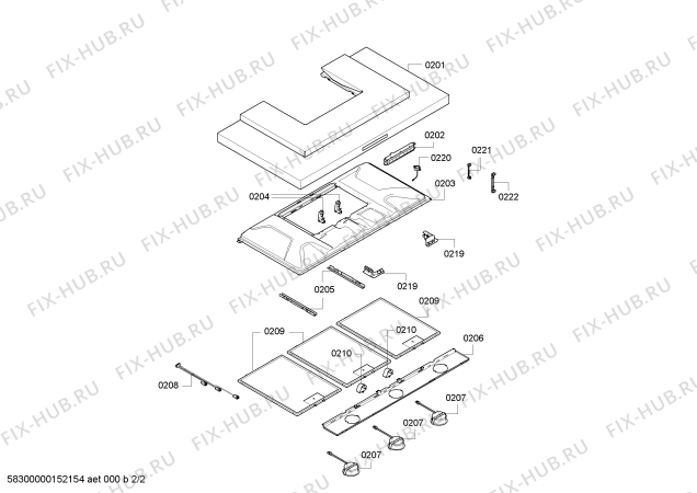 Взрыв-схема вытяжки Bosch DWT09U850 - Схема узла 02