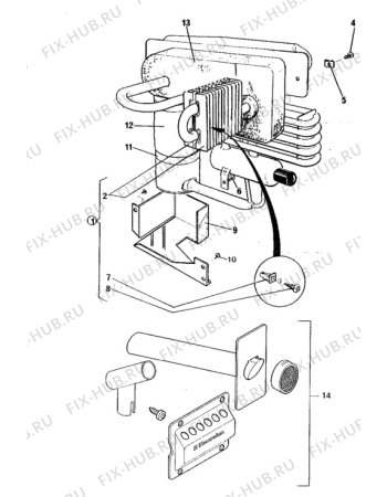 Взрыв-схема холодильника Electrolux RM216 - Схема узла Cooling system 017