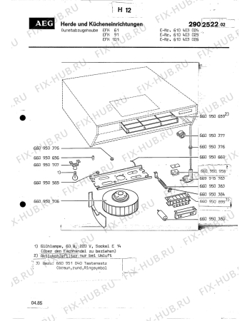 Схема №1 DF 100 с изображением Другое для электровытяжки Aeg 8996609508958