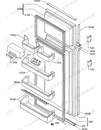 Взрыв-схема холодильника Corbero FDE3290M - Схема узла Door 003
