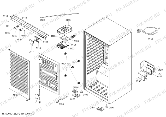 Схема №2 3FWS1040 с изображением Крышка для холодильника Bosch 00607412