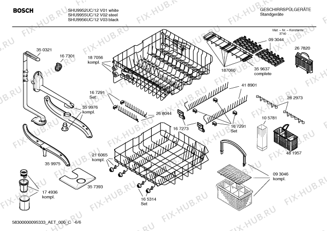 Схема №3 SHU9952UC IntegraLtd с изображением Панель для посудомойки Bosch 00363295