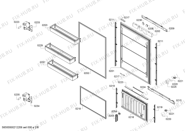 Схема №4 B30BB930SS Bosch с изображением Монтажный набор для холодильника Bosch 11028997