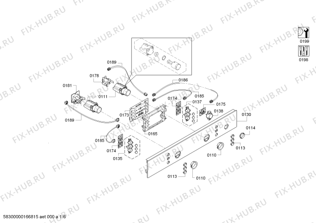 Схема №3 HBCKBB21 с изображением Панель управления для плиты (духовки) Bosch 00748937