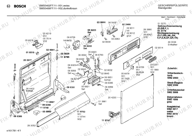 Схема №2 SMS5086II с изображением Панель для электропосудомоечной машины Bosch 00286544