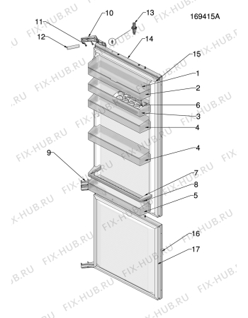 Взрыв-схема холодильника Electrolux IK30710RE - Схема узла Door 003
