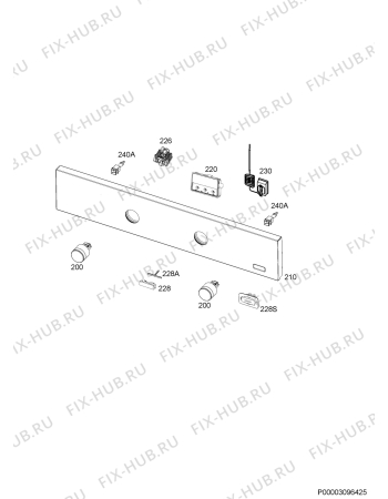 Взрыв-схема плиты (духовки) Aeg BE301352HM - Схема узла Command panel 037