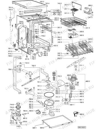 Схема №2 ADP 6834 PC с изображением Обшивка для электропосудомоечной машины Whirlpool 480140100439