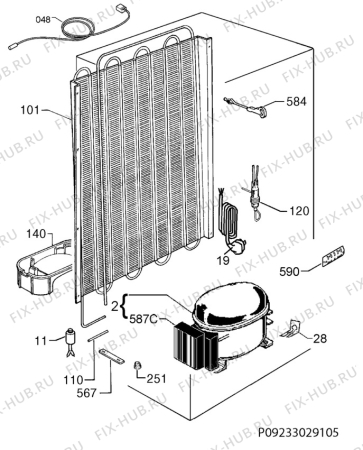 Взрыв-схема холодильника Aeg Electrolux S62900KSW0 - Схема узла Cooling system 017