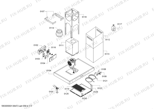 Схема №1 DIE945E с изображением Рамка для электровытяжки Bosch 00771041