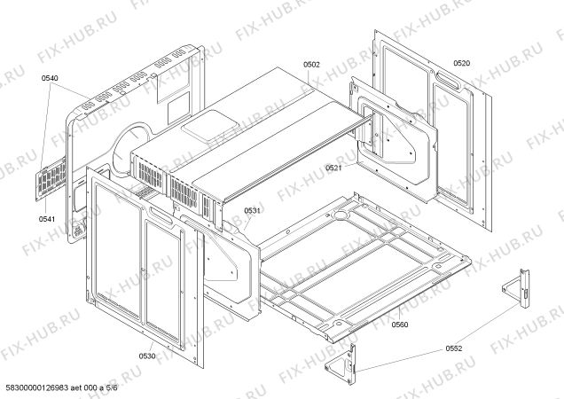 Схема №5 HE65U515 с изображением Панель управления для электропечи Siemens 00673645