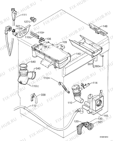 Взрыв-схема стиральной машины Electrolux EW1269W - Схема узла Hydraulic System 272