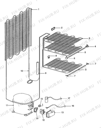 Взрыв-схема холодильника Electrolux EU0944T/CH - Схема узла Cooling system 017