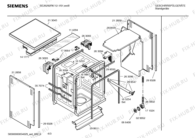 Схема №4 SE26292RK с изображением Передняя панель для посудомойки Siemens 00360363