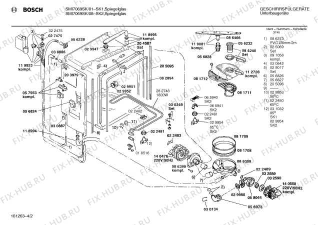 Схема №1 SMI7069SK с изображением Передняя панель для посудомойки Bosch 00282275