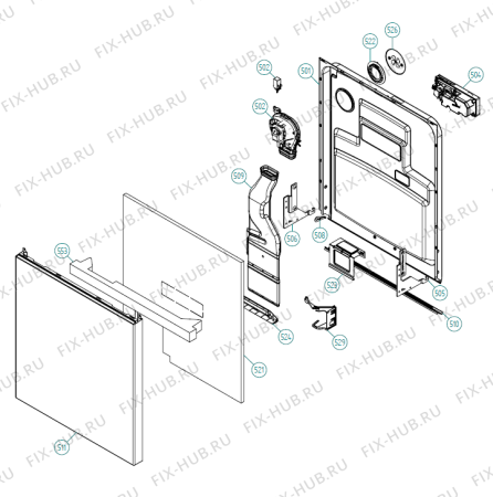 Схема №3 D5142 AU   -SS Bi (338845, DW70.5) с изображением Сенсорная панель для электропосудомоечной машины Gorenje 343130