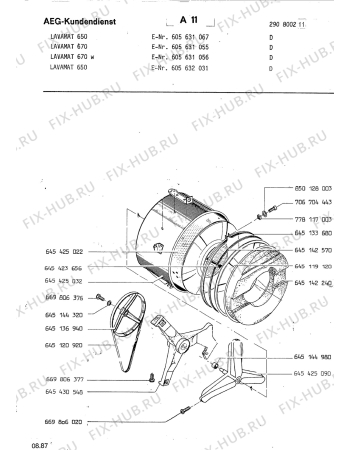 Взрыв-схема стиральной машины Aeg LAV670 W - Схема узла Tub