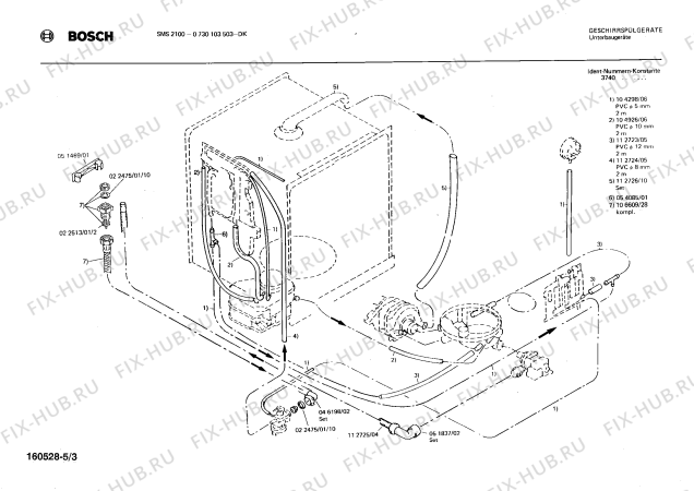 Схема №3 0730103530 SMS2100 с изображением Кнопка для электропосудомоечной машины Bosch 00025778