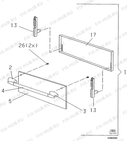 Взрыв-схема комплектующей Rosenlew RDLL60 - Схема узла H10 Oven Door bi (small)