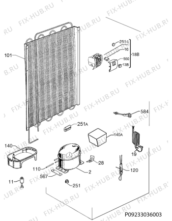 Взрыв-схема холодильника Rex Electrolux FI3301V - Схема узла Cooling system 017