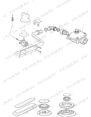 Взрыв-схема плиты (духовки) Delonghi Australia DGHS90 - Схема узла 2
