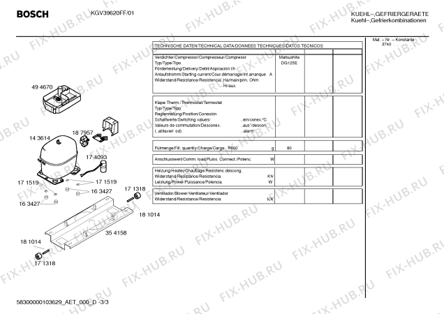 Взрыв-схема холодильника Bosch KGV39620FF 3200 - Схема узла 03