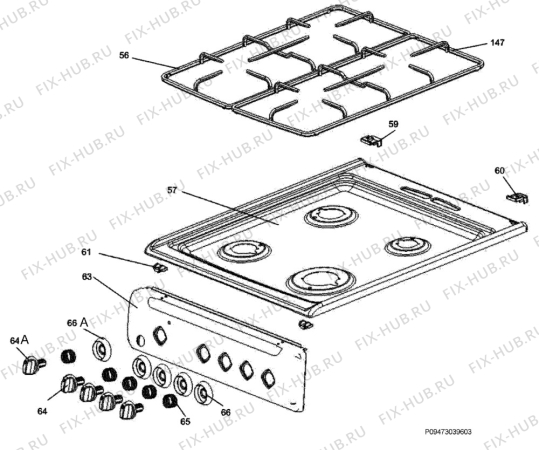 Взрыв-схема плиты (духовки) Electrolux EKG500102W - Схема узла Section 4