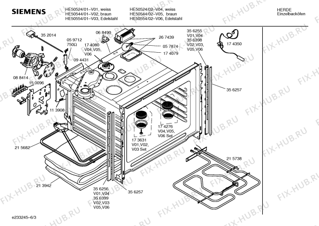 Схема №1 HE50544 с изображением Панель управления для электропечи Siemens 00358156