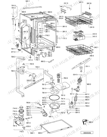 Схема №1 ADG 7440 с изображением Сенсорная панель для посудомойки Whirlpool 480140102441