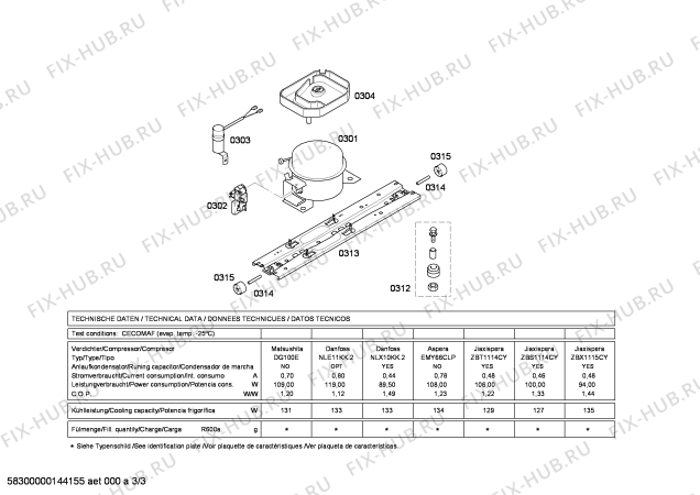 Взрыв-схема холодильника Bosch KDV24V10 - Схема узла 03