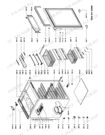 Схема №1 AFE 511/G/1 с изображением Дверка для холодильной камеры Whirlpool 481944268543