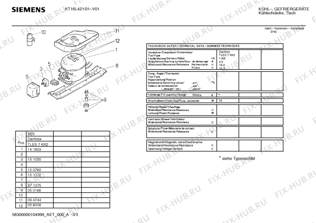 Схема №3 KT16R421 с изображением Поднос для холодильной камеры Siemens 00494094