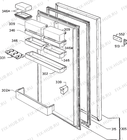 Взрыв-схема холодильника Kuppersbusch IK236.2 - Схема узла Door 003