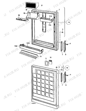 Взрыв-схема холодильника Electrolux TR1188 - Схема узла Door 003