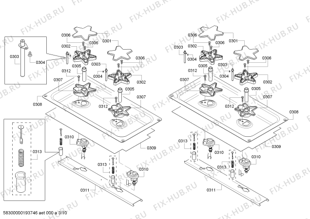 Схема №5 PRD305PH Thermador с изображением Кабель для электропечи Bosch 12002679