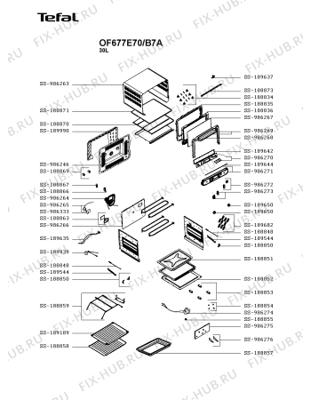 Схема №1 OF677E70/B7A с изображением Обшивка для электропечи Tefal SS-986267