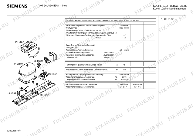Взрыв-схема холодильника Siemens KG36U190IE - Схема узла 04