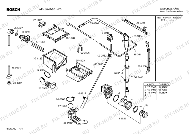 Схема №2 WFH2460FG WFH 2460 с изображением Таблица программ для стиралки Bosch 00591511