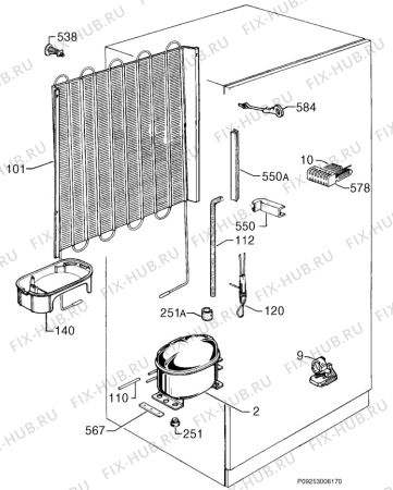 Взрыв-схема холодильника Privileg 983959_7938 - Схема узла Cooling system 017